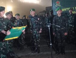 Yonif 318/Adhirajasa Yudha Lanjutkan Serah Terima Pleton Beranting Yudha Wastu Pramuka Jaya 2023
