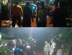 kepolisian Gunung Putri dan Instansi Terkait Cek TKP Tanah Longsor Yang Tutupi Akses Jalan Warga Dan Beberapa Rumah Warga Yang Tekena Imbas