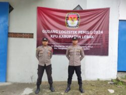 OMB Maung 2023-2024, Polres Lebak Laksanakan Pengamanan Logistik di Gudang Logistik KPU Kabupaten Lebak