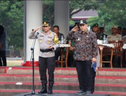 Kapolres Lebak Bersama PJ. Bupati Lebak pimpin Apel gelar Pasukan Ops Lilin Maung 2023