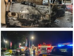 Polsek Cibungbulang Lakukan Olah TKP Terkait Kendaraan Yang Terbakar di Depan Perumahan Mulia Land Bogor