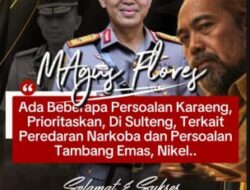 Agus Flores Ingatkan Kapolda Sulteng Baru: Narkoba dan Tambang Ilegal Ancaman Nyata yang Harus Ditindak Tegas