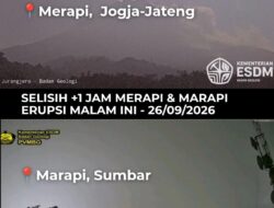 Merapi Luncurkan Awan Panas 2 Km, Sejam Kemudian Marapi Erupsi